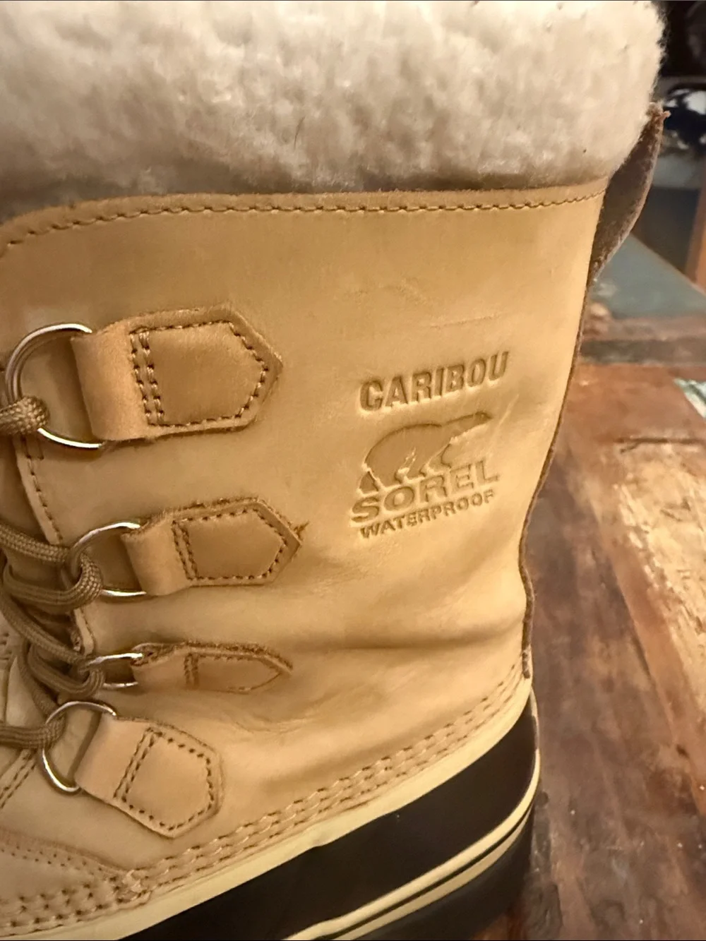 Sorel Tan and Black Caribou Waterproof Men's Winter Boots